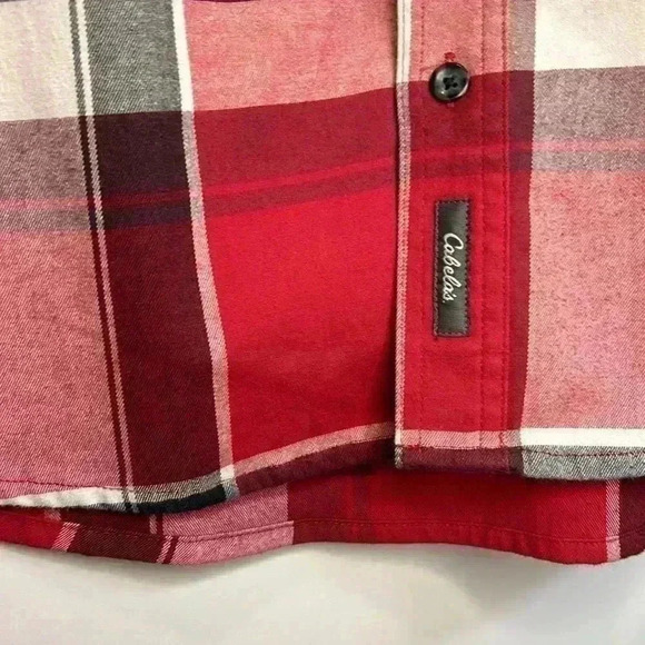 Cabela's Large Button Down Long Sleeve Shirt Pockets Cotton  Blend Woods Farm - Picture 6 of 9